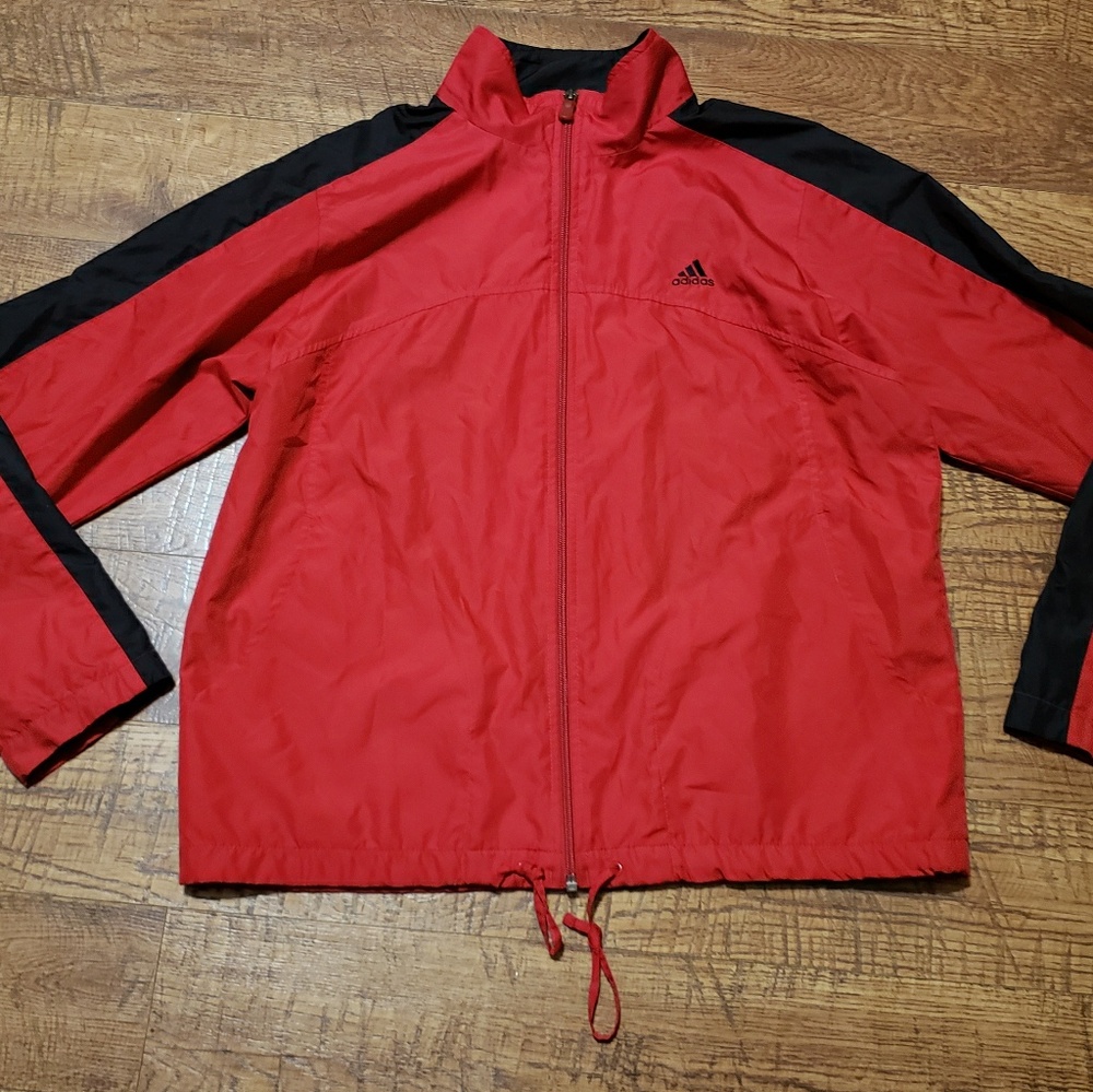 Adidas Large red and black sports jacket $15 Apple